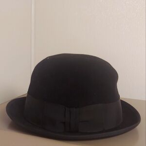 Vintage Royal John B. Stetson Black Fedora Hat Size 6 1/4